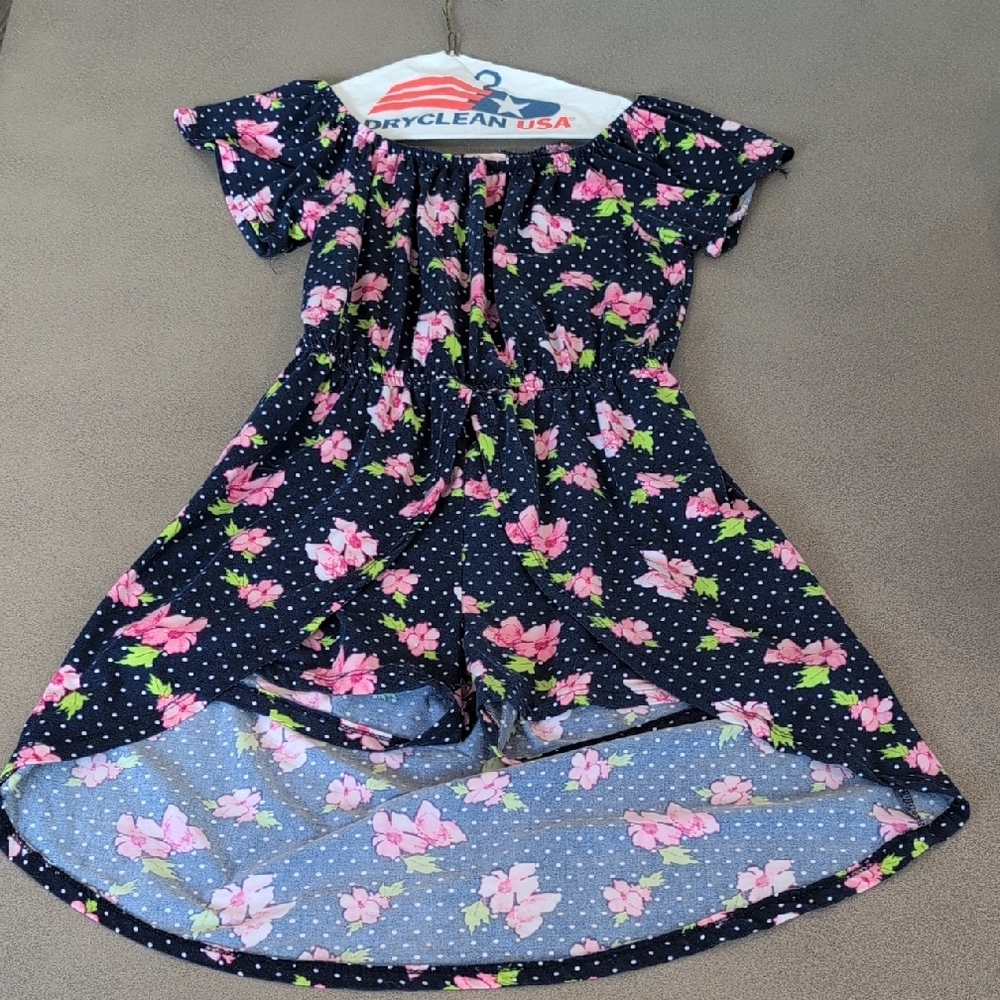 Floral Navy Kids Casual Dress